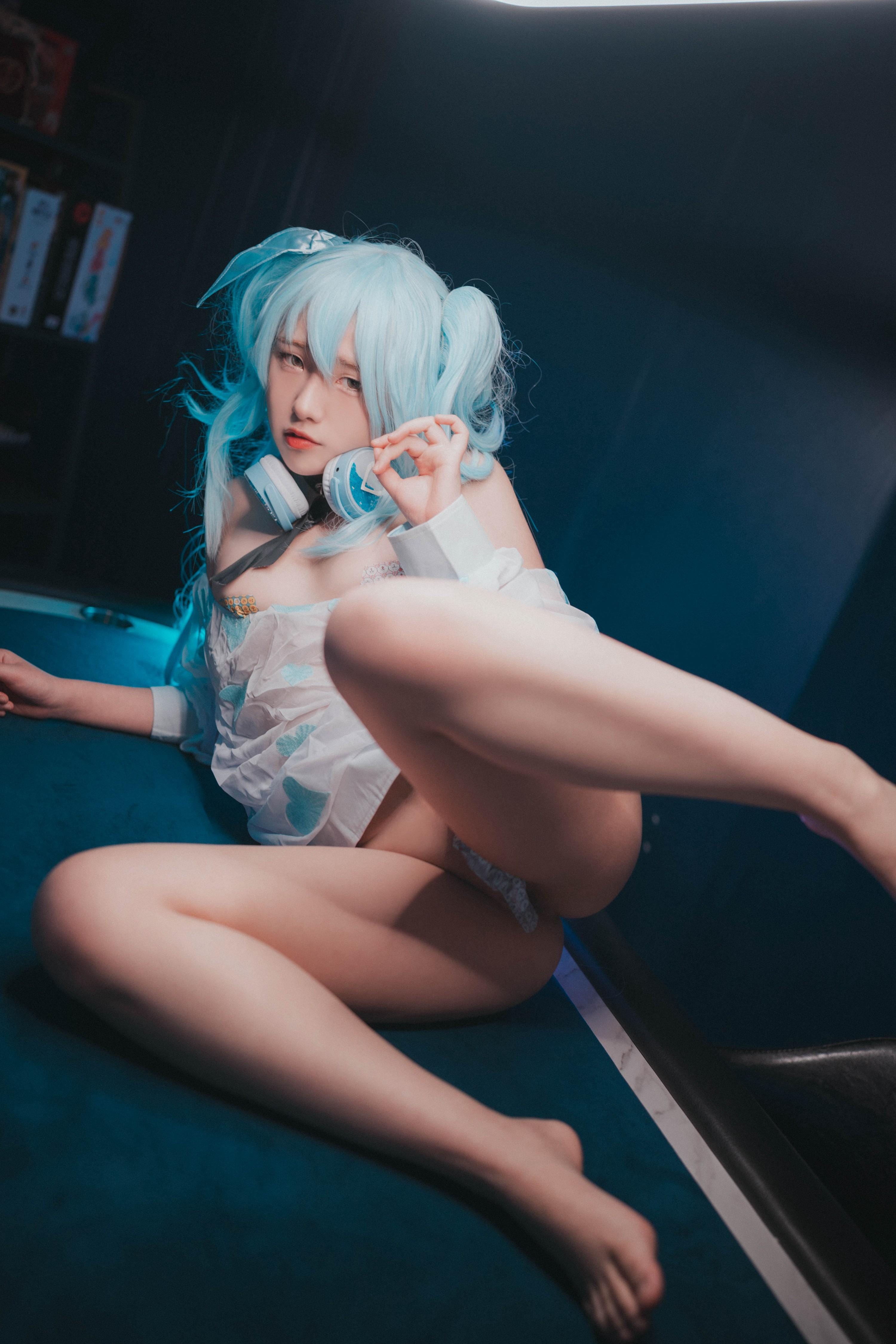Korean cosplay model in character outfit indoor