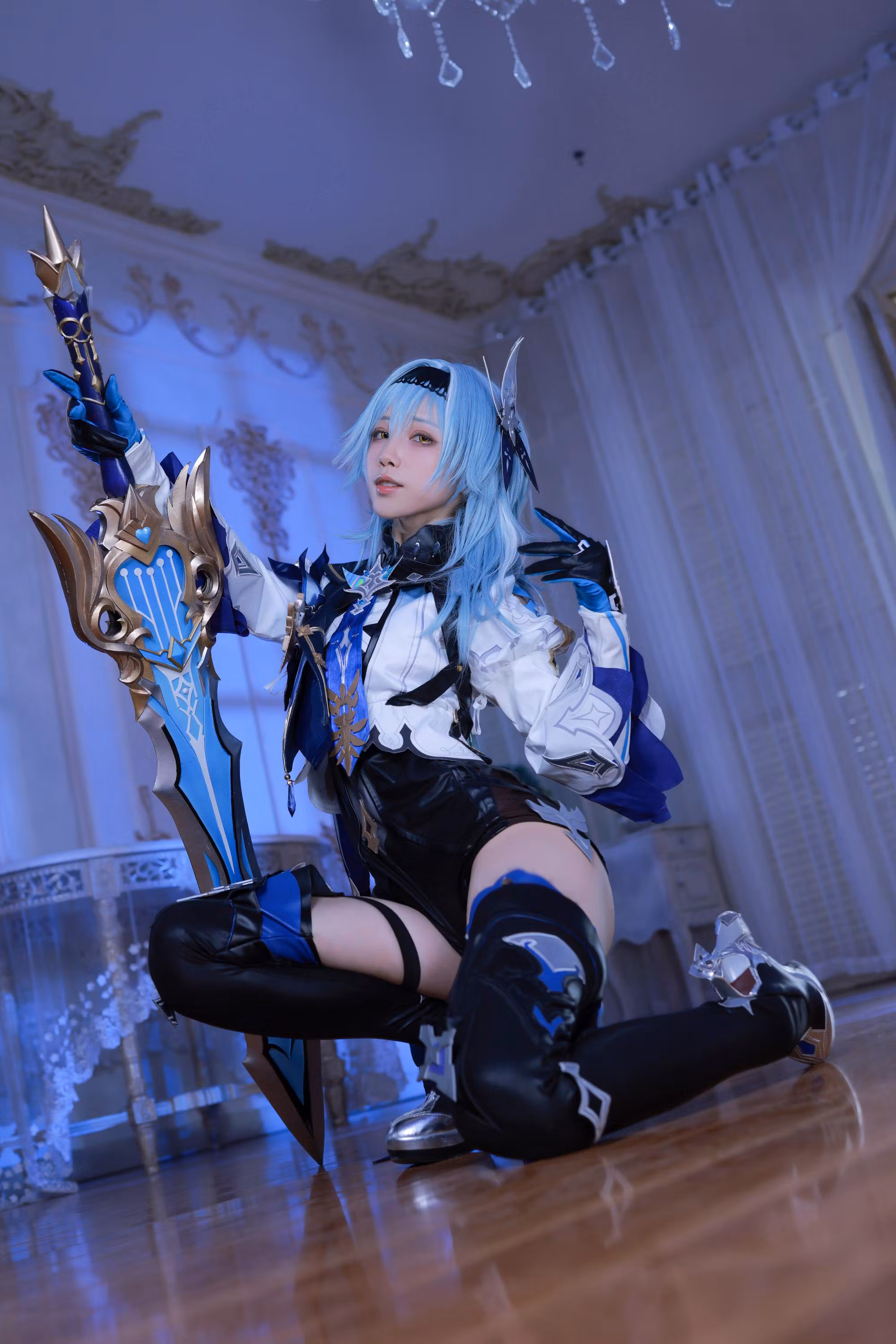 Genshin Impact Eula cosplay Aqua HD images