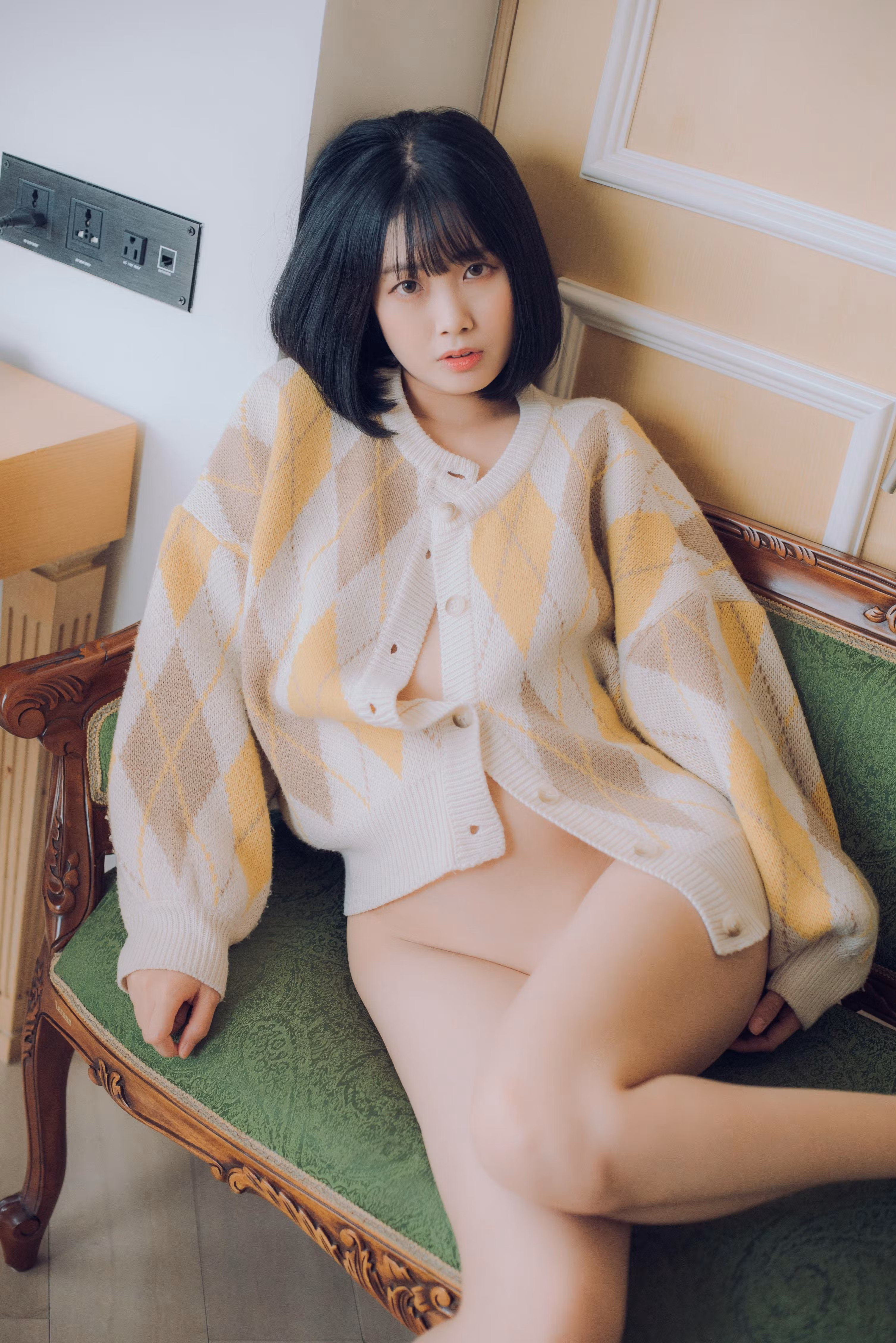 Korean girl elegant indoor photoshoot